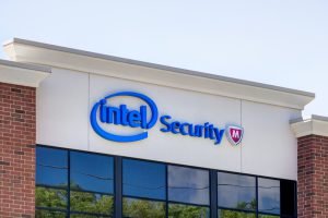 Minneapolis, United States - August 11, 2015: Intel Security offices. Intel Security Group is an American global computer security software company.